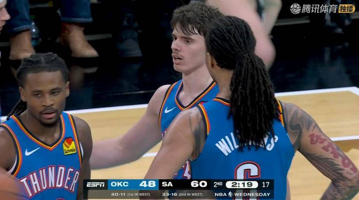 文班亚马四杀雷霆！赛后击掌，凯尔登采访